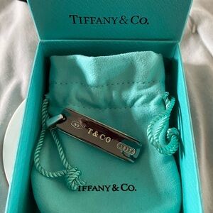 Tiffany & Co. Silver 925 and Titanium Pendant with Pouch & Box